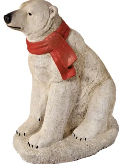 Outlet Decorator's Warehouse 29" Resin Sitting Polar Bear With Scarf