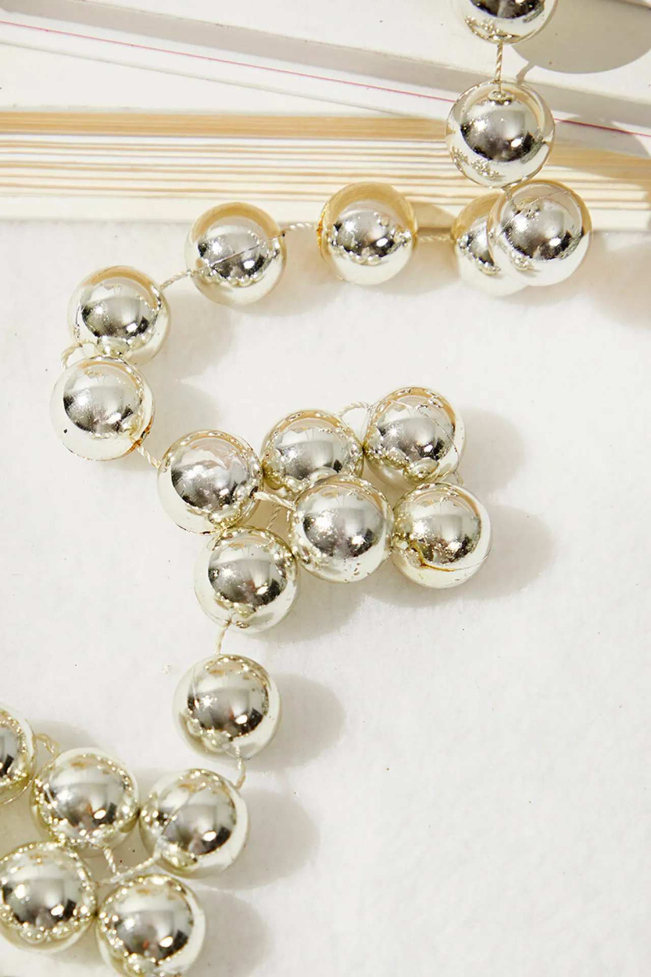 Sale Decorator's Warehouse 8.8' Bead Garland - Silver