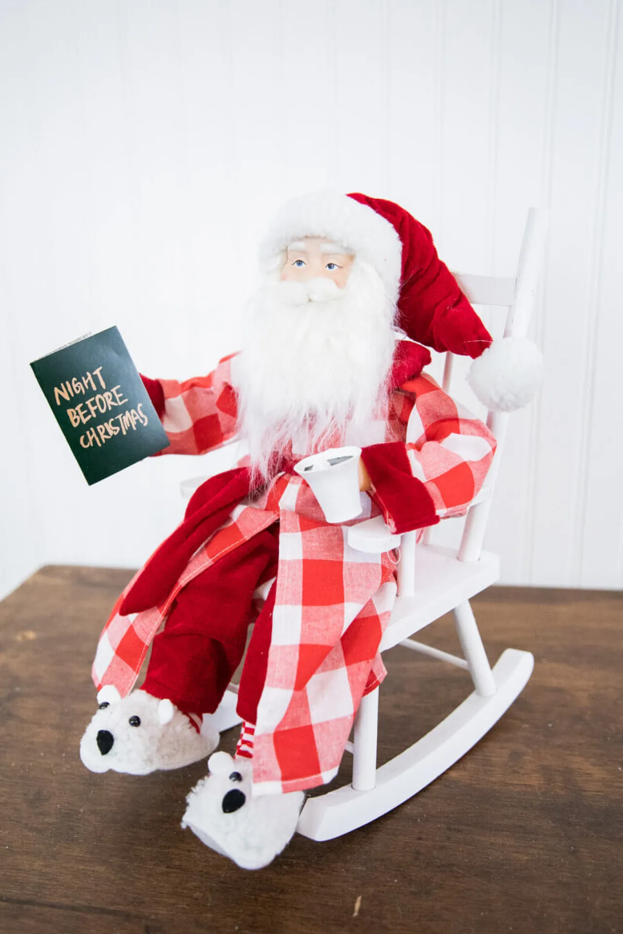 Discount Decorator's Warehouse 16” Bedtime Sitting Santa In Pajamas