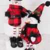 Decorator's Warehouse 15” Buffalo Check Plush Snowman Shelf Sitter With Dangle Legs