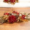 Sale Decorator's Warehouse 24" Burgundy/Gold Three Peony Laurel