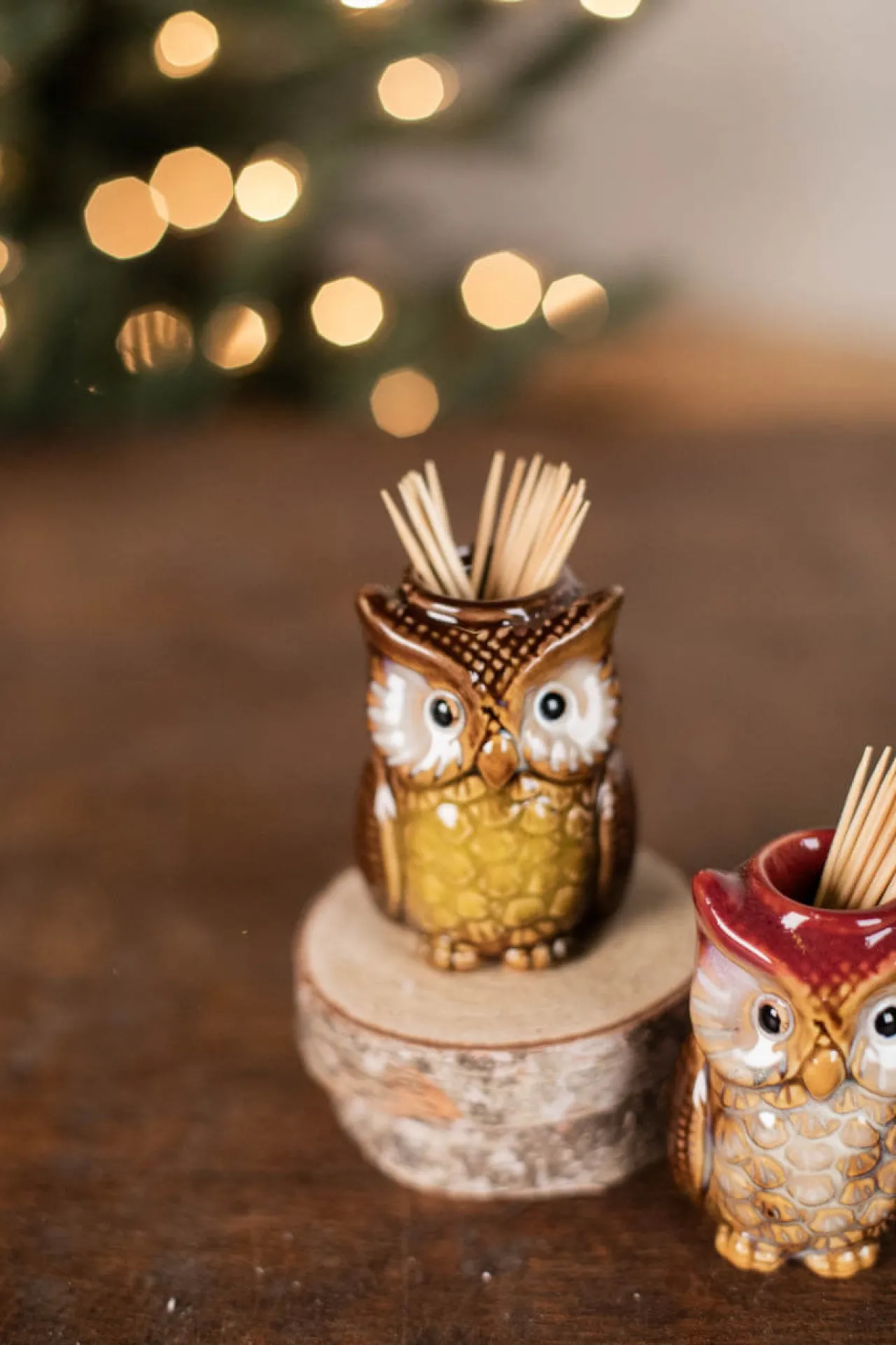 Hot Decorator's Warehouse 3” Ceramic Owl Tooth Pick Holder