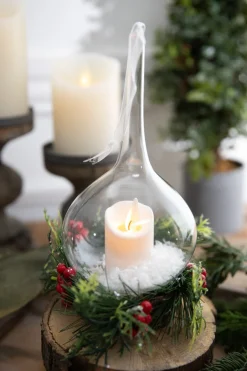 Clearance Decorator's Warehouse 10” Clear Ivory Candle Lamp Ornament