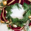 Hot Decorator's Warehouse 30” Cordless Prelit Crimson & Gold Holiday Wreath
