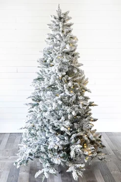 Best Decorator's Warehouse 7.5' Flocked Aleutian Artificial Christmas Tree With 550 Color-Changing Lights