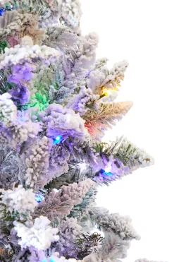 Best Decorator's Warehouse 7.5' Flocked Aleutian Artificial Christmas Tree With 550 Color-Changing Lights