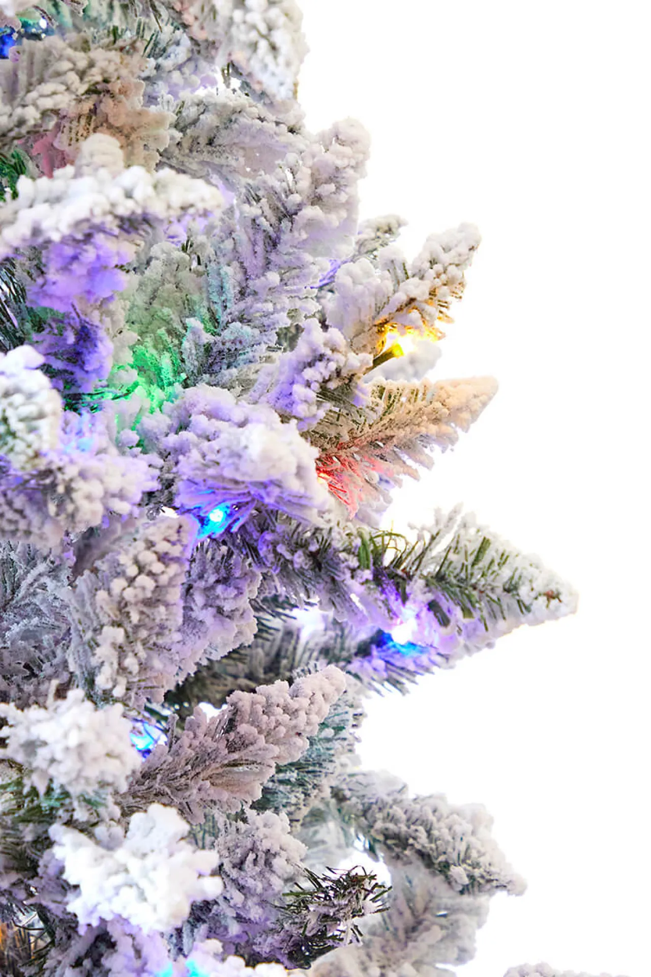 Sale Decorator's Warehouse 9' Flocked Aleutian Artificial Christmas Tree With 950 Color-Changing Lights