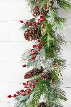 Online Decorator's Warehouse 5' Frost Pine Berry Garland