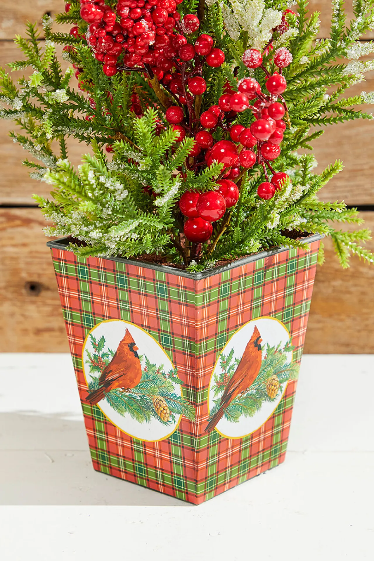Hot Decorator's Warehouse 26" Frost Weatherproof Berry Mini Spruce Tree In Pot
