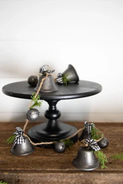 New Decorator's Warehouse 48” Galvanized Bells Garland With Country Check Bows