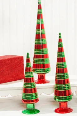 Clearance Decorator's Warehouse 18" Glass With Glitter Stripe Tree