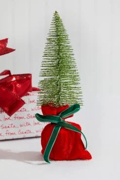 Hot Decorator's Warehouse 10” Glitter Tree In Felt Gift Sack