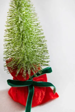 Hot Decorator's Warehouse 10” Glitter Tree In Felt Gift Sack