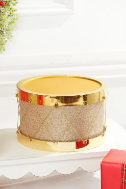 Outlet Decorator's Warehouse 8.5" Gold Glitter Drum