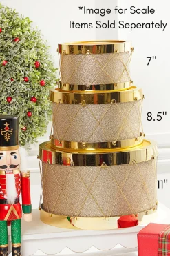 Outlet Decorator's Warehouse 8.5" Gold Glitter Drum