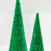 Outlet Decorator's Warehouse 18"-24" Green Sequin Cone Tree - Set Of 2