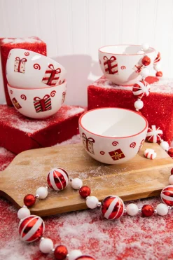 Sale Decorator's Warehouse 3.5” Happy Santa Holiday Ceramic Bowls - Set Of 4