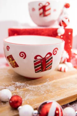 Sale Decorator's Warehouse 3.5” Happy Santa Holiday Ceramic Bowls - Set Of 4
