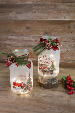 Clearance Decorator's Warehouse 9.8” Lighted Frosted Glass Jar