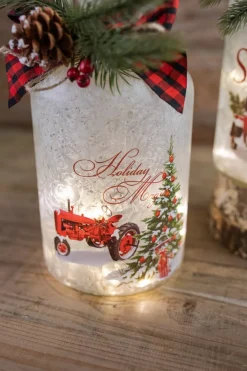 Clearance Decorator's Warehouse 9.8” Lighted Frosted Glass Jar