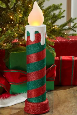 Outlet Decorator's Warehouse 24" Mr. Christmas Retro Blow Mold Candle - Red/Green