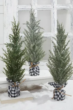 Sale Decorator's Warehouse 21" Pine Tree With Plaid Fabric