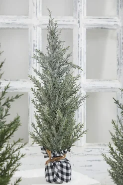 Sale Decorator's Warehouse 21" Pine Tree With Plaid Fabric
