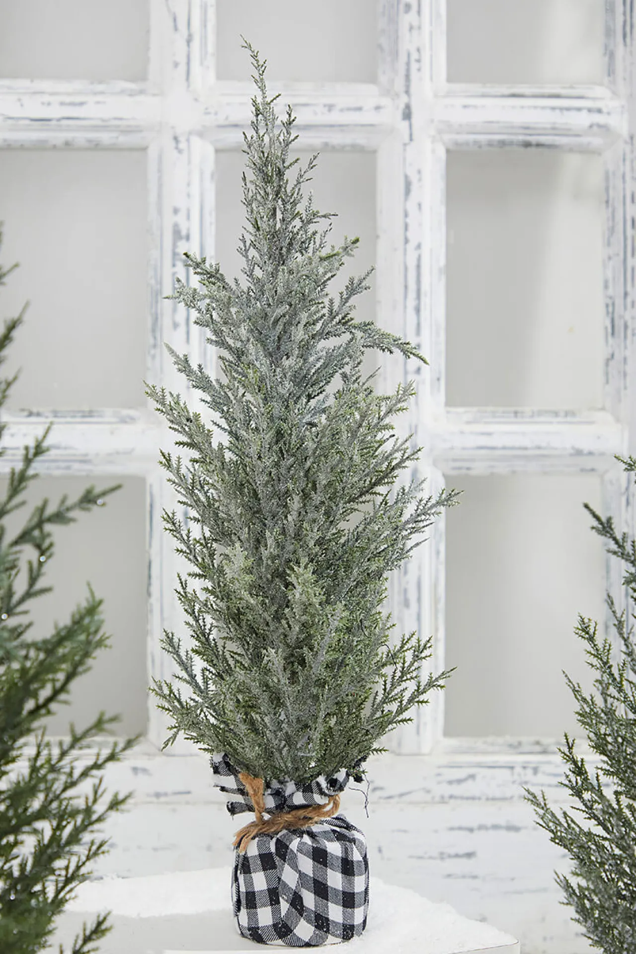 Sale Decorator's Warehouse 21" Pine Tree With Plaid Fabric