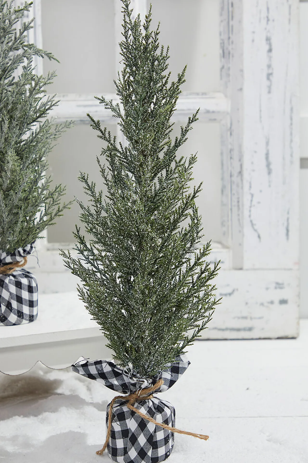 Sale Decorator's Warehouse 21" Pine Tree With Plaid Fabric