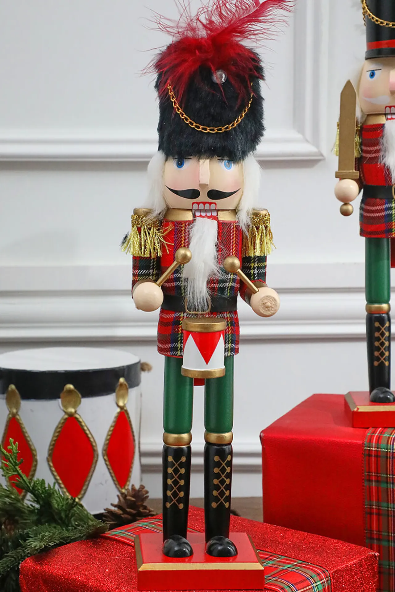 Hot Decorator's Warehouse 15” Plaid Christmas Nutcracker