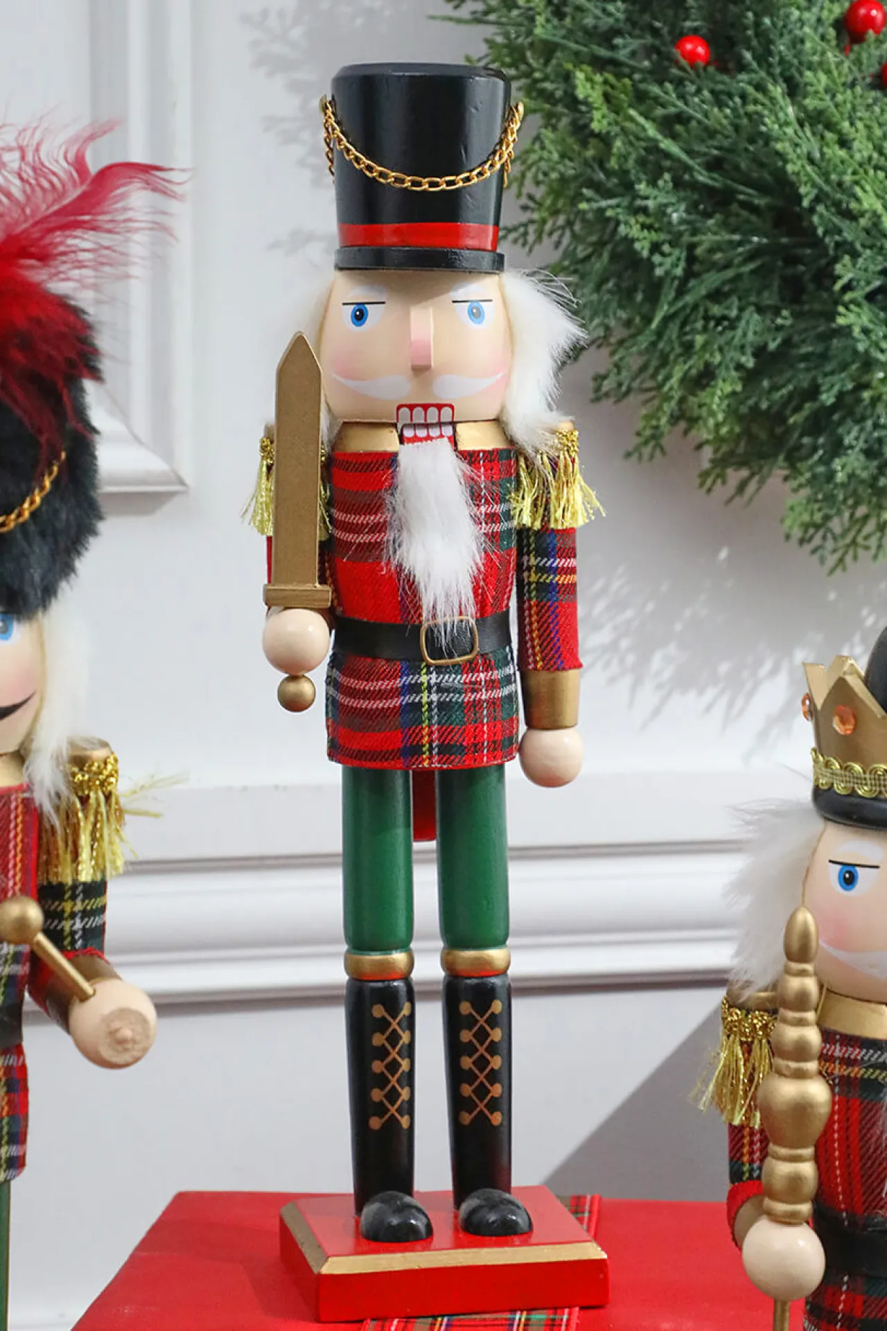 Hot Decorator's Warehouse 15” Plaid Christmas Nutcracker