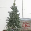 Best Decorator's Warehouse 24" Plastic Cedar Tree In Black & White Buffalo Fabric Bucket