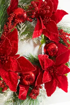 Online Decorator's Warehouse 22” Poinsettia With Pine Wreath