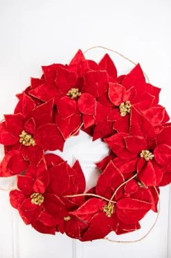 Hot Decorator's Warehouse 21” Poinsettia Wreath