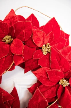 Hot Decorator's Warehouse 21” Poinsettia Wreath