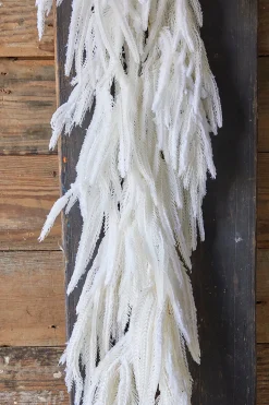 Discount Decorator's Warehouse 48” Real Touch Flocked White Norfolk Garland