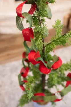 Best Decorator's Warehouse 66.5" Red And Green Burlap Rope