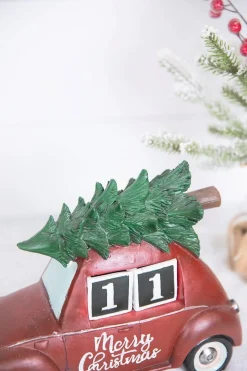 Hot Decorator's Warehouse 11.5” Resin Countdown Calendar Holiday Truck With Christmas Tree