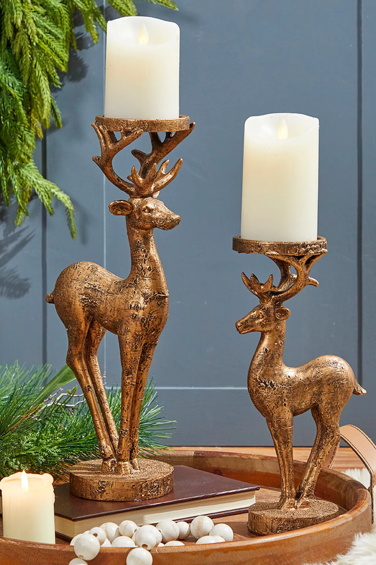 Best Decorator's Warehouse 16" Resin Deer Candle Holder