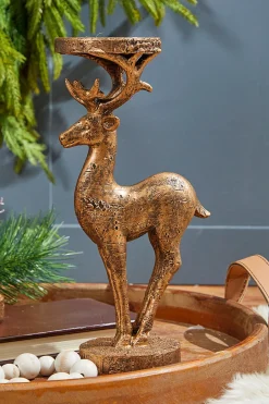 Best Decorator's Warehouse 12" Resin Deer Candle Holder
