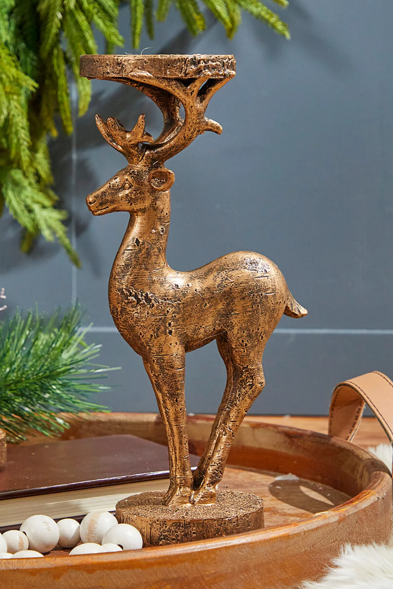 Best Decorator's Warehouse 12" Resin Deer Candle Holder