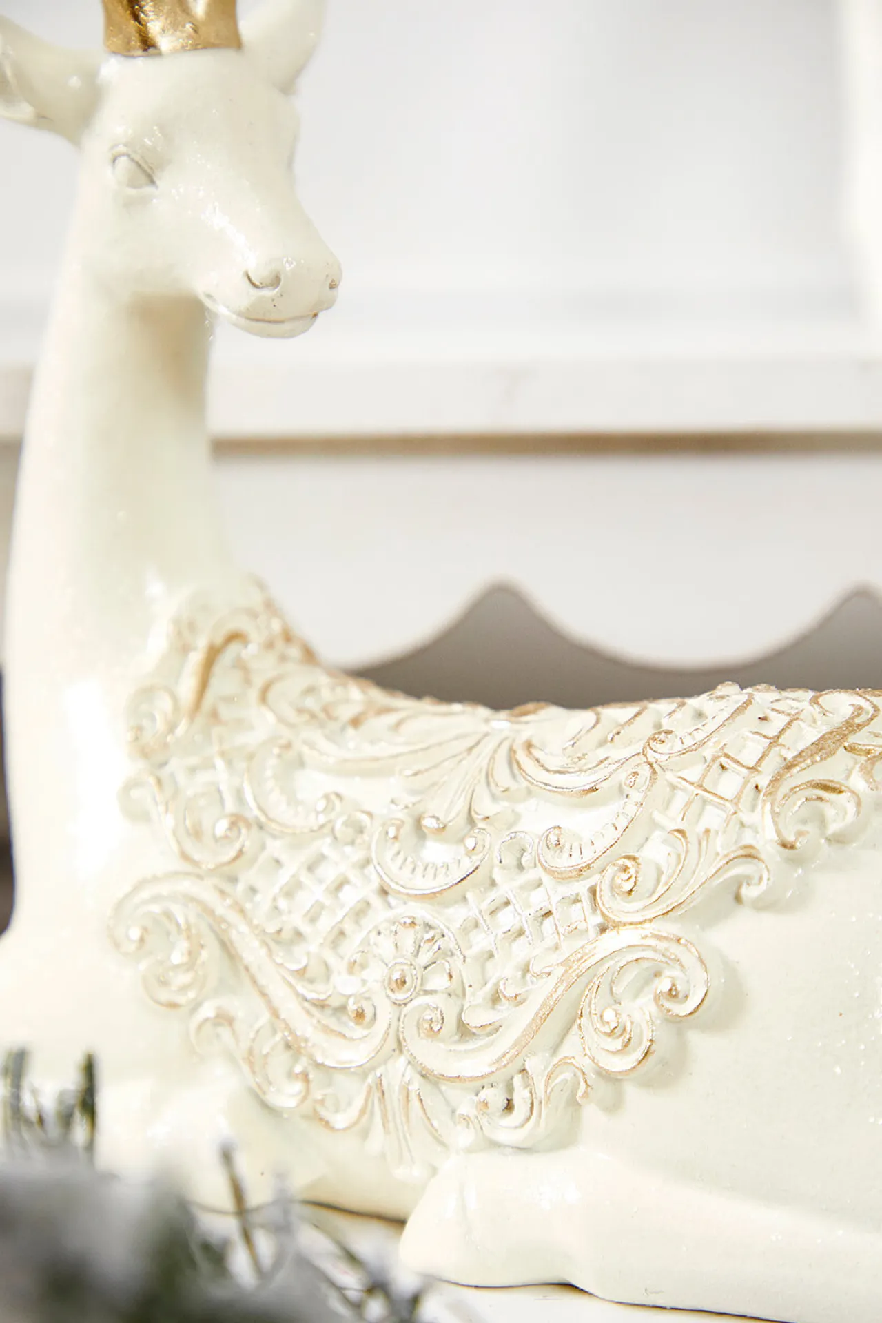 Outlet Decorator's Warehouse 11.5" Resin Deer With Scroll Saddle