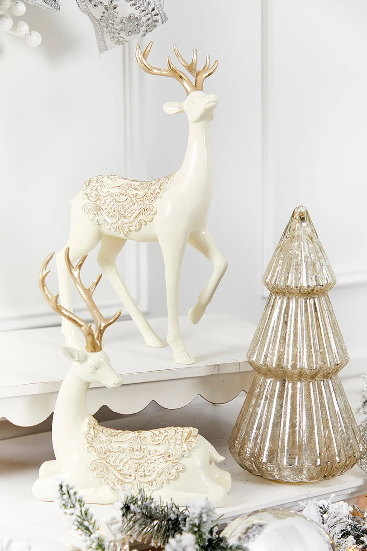 Outlet Decorator's Warehouse 11.5" Resin Deer With Scroll Saddle