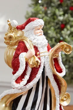 Clearance Decorator's Warehouse 11" Resin Elegant Santa With Sack/List
