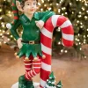 Outlet Decorator's Warehouse 36" Resin Elf Leaning On Candy Cane