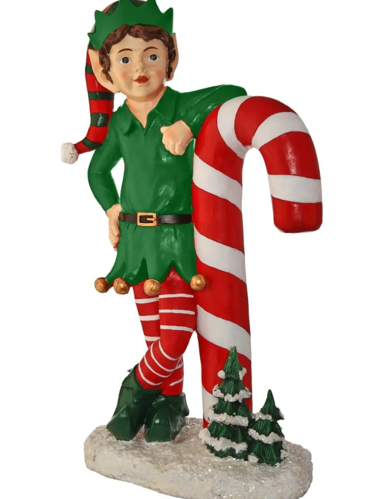 Outlet Decorator's Warehouse 36" Resin Elf Leaning On Candy Cane