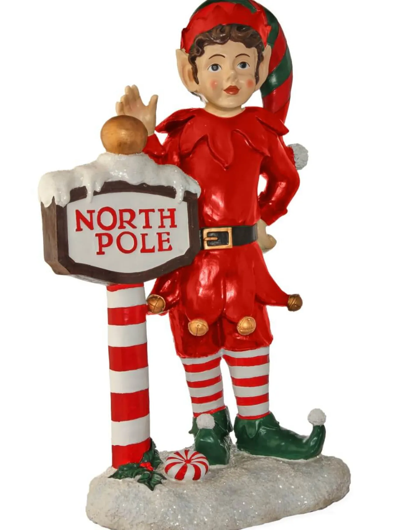 Decorator's Warehouse 36" Resin Elf With North Pole Sign