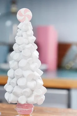 New Decorator's Warehouse 12" Resin Marshmallow Tree On Pedestal
