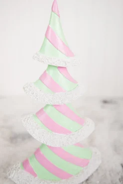 Decorator's Warehouse 11.6” Resin Pastel Peppermint Layer Tree