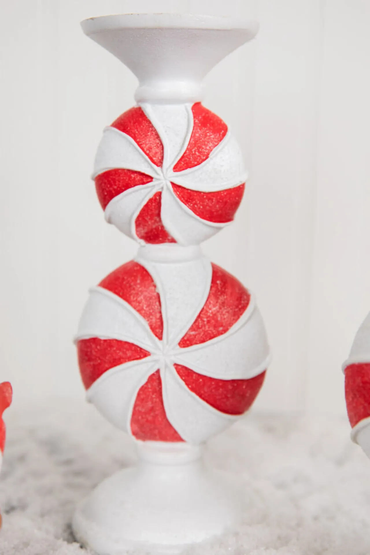 Decorator's Warehouse 11.5” Resin Peppermint Candy Candle Holder